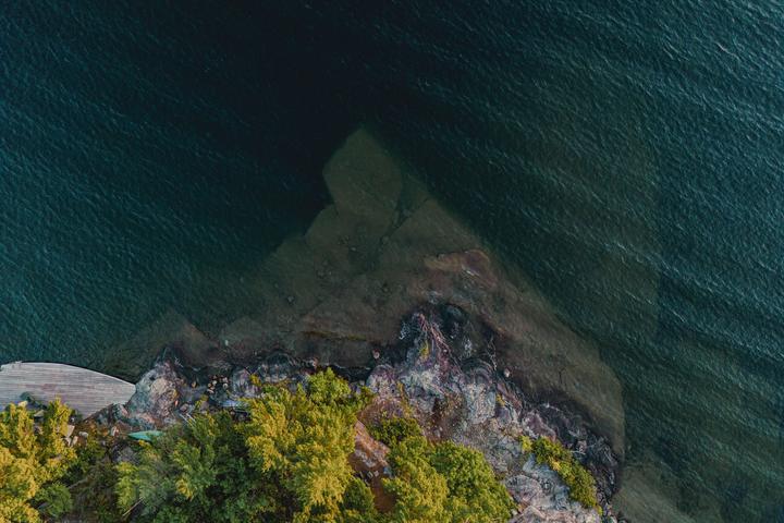 The rocky point from above