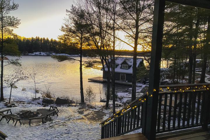 Winter sunset from the porch